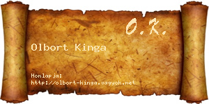 Olbort Kinga névjegykártya